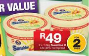 Sunshine D Lite 40% Fat Spread-2 x 1.2Kg