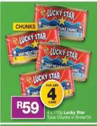Lucky Star Tuna Chunks In Brine Oil-4 x 170g