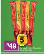 Lindt Lindor Chocolate Sticks Assorted-For 5