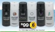 Axe Aerosol For Men Assorted-6 x 150ml