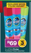Pledge Furniture Polish Assorted-3 x 275ml