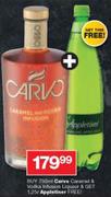 Carvo Caramel & Vodka Infusion Liqueur-750ml & Get Free Appletiser-1.25Ltr 