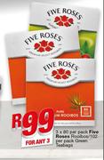 Five Roses Rooibos 80 Per Pack/ Green Teabags 102 Per Pack-For 3