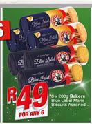 Bakers Blue Label Marie Biscuits-6x200g