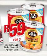 All Gold Smooth Aprocot Jam-3x900g