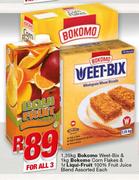 Bokomo Weet Bix 1.35kg & Bokomo Corn Flakes 1kg & Liqui Fruit 100% Fruit Juice Blend 1Ltr-For All 3