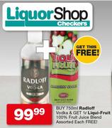 Radloff Vodka-750ml + Free 1L Liqui-Fruit 100% Fruit Juice Blend