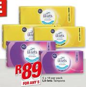 Lil-lets Tampons - 5 x 16 Per Pack