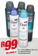 Dove Aerosol vir Mans/Dames Verskeidenheid - 5 x 150ml