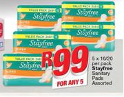 Stayfree Sanitary Pads-5x16/20 Per Pack