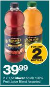 Clover Krush 100% Fruit Juice Blend-2X1.5L