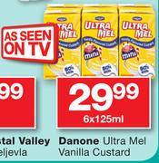 Danone Ultra Mel Vanilla Custard-6X125ml