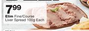 Elim Fine/Course Liver Spread 100g-Each