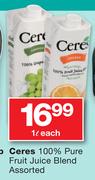 Ceres 100% Pure Fruit Juice Blend 1L-Each