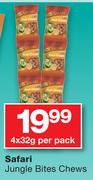 Safari Jungle Bites Chews 4X32g-Per Pack