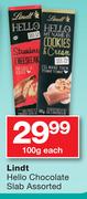 Lindt Hello Chocolate Slab 100g-Each