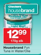 Housebrand Fyn Tuna In Water/Olie 170g-Each