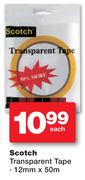 Scotch Transparent Tape 12mmX50m-Each