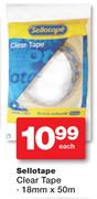 Sellotape Clear Tape 18mmX50m-Each