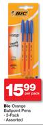 Bic Orange Ballpoint Pens 3's-Per Pack
