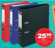 Alpha A4 Plastic Lever Arch File-Per Pack
