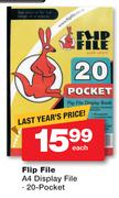 Flip File A4 Display File-20 Pocket Each