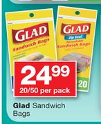 Glad Sandwich Bags-20/50 Per Pack