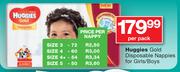 Huggies Gold Disposable Nappies For Girls/Boys-Per Pack