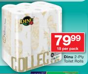 Dinu 2-Ply Toilet Rolls-18 Per Pack