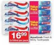 Aquafresh Fresh & Minty Toothpaste 2X100ml-Per Pack