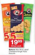 Bakers Mini Blue Label/Cheddars/Ginger Nuts Biscuits 5/6's-Per Pack