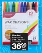 Monami Wax Crayons 12's-Per Pack