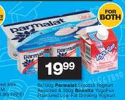 Parmalat Smooth Yoghurt 6X100g+Bonnita Yogofun Flavoured Low fat Drinking Yoghurt 350g-For Both