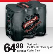 Smirnoff Ice Double Black Spirit Cooler Cans-6x250ml