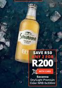 Savanna Dry/Light Premium Cider NRB-For 2 x 6 x 330ml