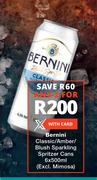Bernini Classic/Amber/Blush Sparkling Spritzer Cans-For 2 x 6 x 500ml