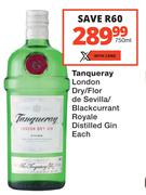 Tanqueray London Dry/Flor De Sevilla/Blackcurrant Royale Distilled Gin-750ml