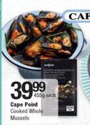 Cape Point Cooked Whole Mussels-455g Each