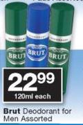 Brut Deodorant For Men Assorted-120ml Each