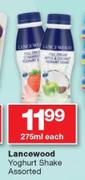 Lancewood Yoghurt Shake Assorted-275ml Each
