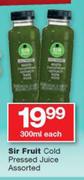Sir Fruit Cold Pressed Juice Assorted-300ml Each