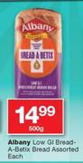 Albany Low GI Bread A-Betix Bread Assorted-500g Each