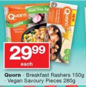 Quorn Breakfast Rashers-150g, Vegan Savoury Pieces-280g Each