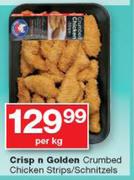 Crisp n Golden Crumbed Chicken Strips/Schnitzels-Per Kg