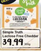 Simple Truth Lactose Free Cheddar-300g
