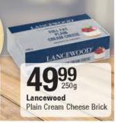 Lancewood Plain Cream Cheese Brick-250g