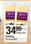 Emborg Emmentaler-200g Each 