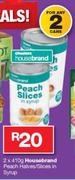 Housebrand Peach Halves/ Slices In Syrup-2x410g