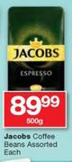 Jacobs Coffee Beans Assorted-500g Each