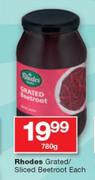 Rhodes Grated/ Sliced Beetroot-780g Each